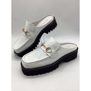 INTENTIONALLY BLANK Women’s KOWLOON WHITE Leather Mules Size 7M